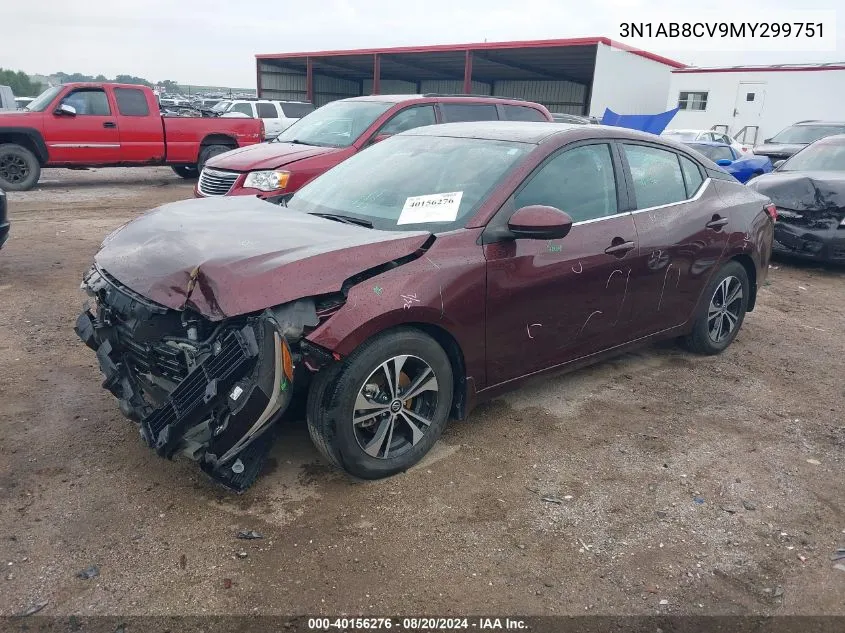 2021 Nissan Sentra Sv VIN: 3N1AB8CV9MY299751 Lot: 40156276