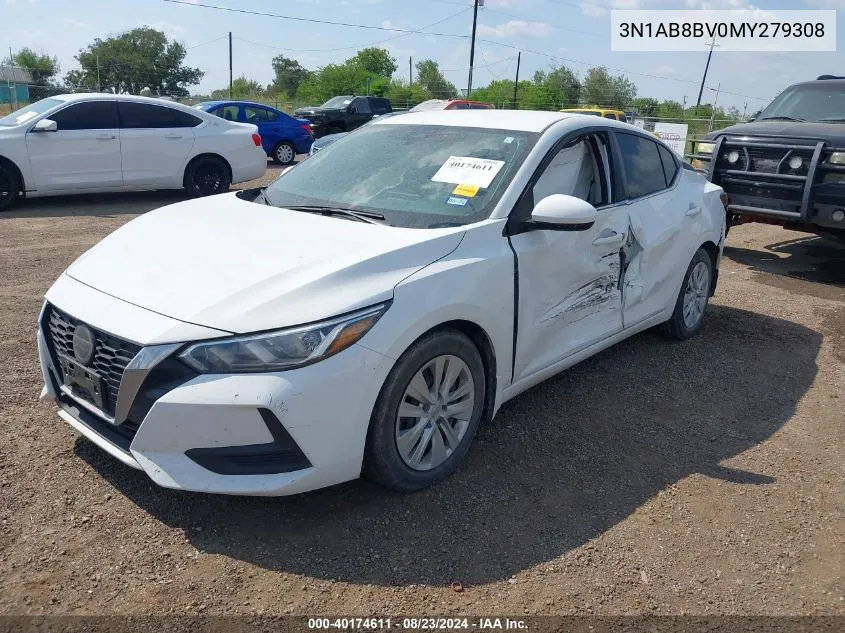 2021 Nissan Sentra S Xtronic Cvt VIN: 3N1AB8BV0MY279308 Lot: 40174611