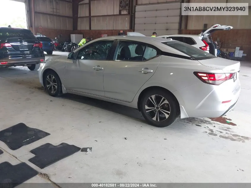 2021 Nissan Sentra Sv Xtronic Cvt VIN: 3N1AB8CV2MY323940 Lot: 40182581