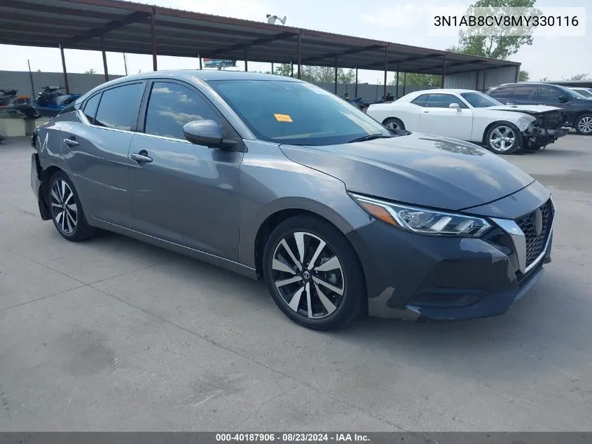 2021 Nissan Sentra Sv Xtronic Cvt VIN: 3N1AB8CV8MY330116 Lot: 40187906