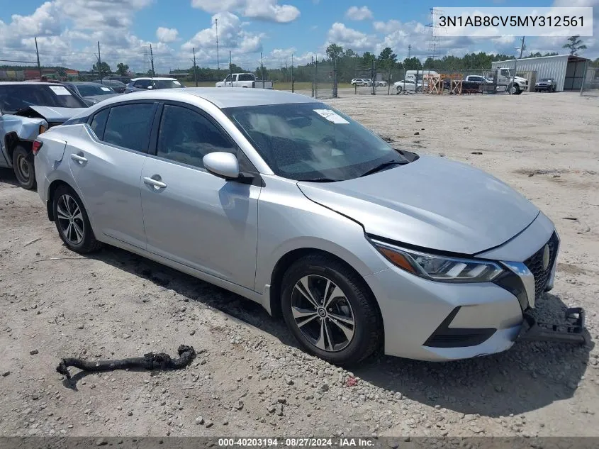 2021 Nissan Sentra Sv Xtronic Cvt VIN: 3N1AB8CV5MY312561 Lot: 40203194