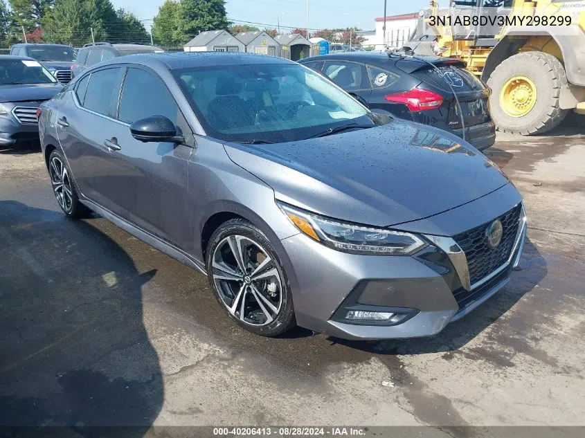 2021 Nissan Sentra Sr Xtronic Cvt VIN: 3N1AB8DV3MY298299 Lot: 40206413