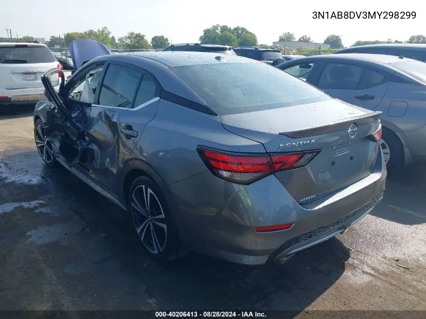 2021 Nissan Sentra Sr Xtronic Cvt VIN: 3N1AB8DV3MY298299 Lot: 40206413