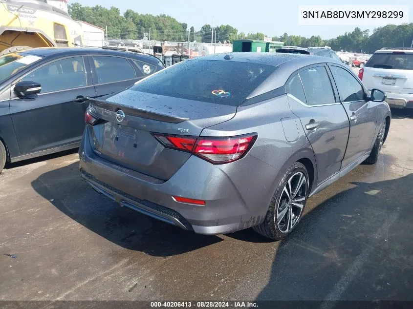 2021 Nissan Sentra Sr Xtronic Cvt VIN: 3N1AB8DV3MY298299 Lot: 40206413