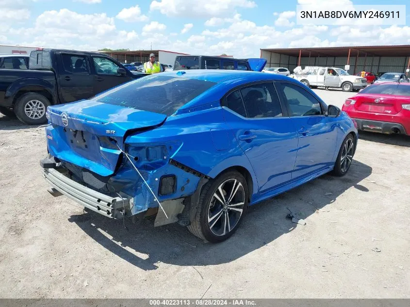 2021 Nissan Sentra Sr Xtronic Cvt VIN: 3N1AB8DV6MY246911 Lot: 40223113