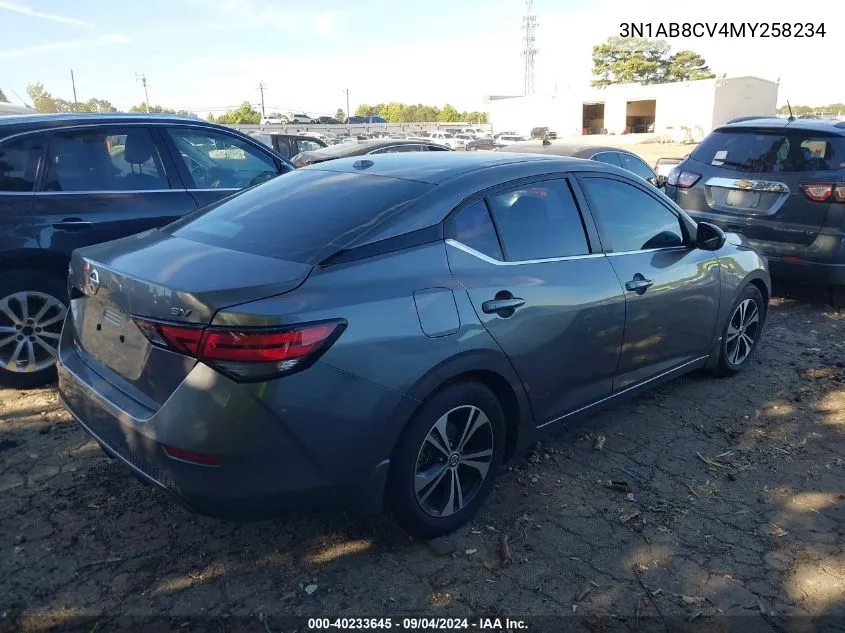 2021 Nissan Sentra Sv VIN: 3N1AB8CV4MY258234 Lot: 40233645