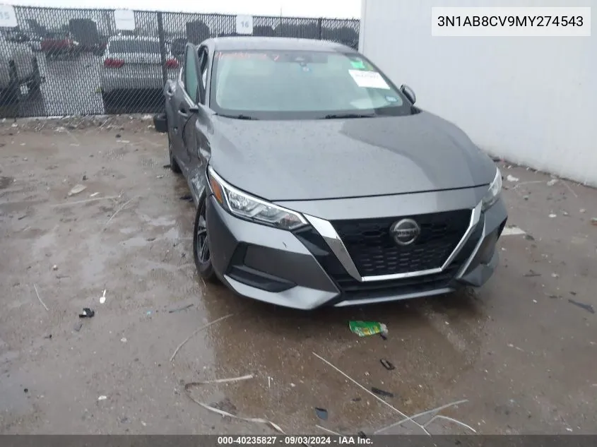 2021 Nissan Sentra Sv Xtronic Cvt VIN: 3N1AB8CV9MY274543 Lot: 40235827