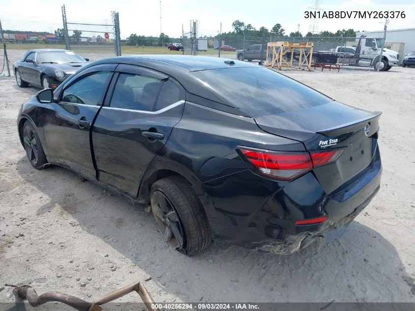 2021 Nissan Sentra Sr Xtronic Cvt VIN: 3N1AB8DV7MY263376 Lot: 40256294