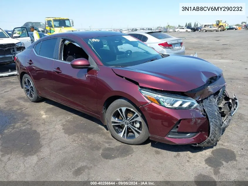 2021 Nissan Sentra Sv Xtronic Cvt VIN: 3N1AB8CV6MY290232 Lot: 40256644