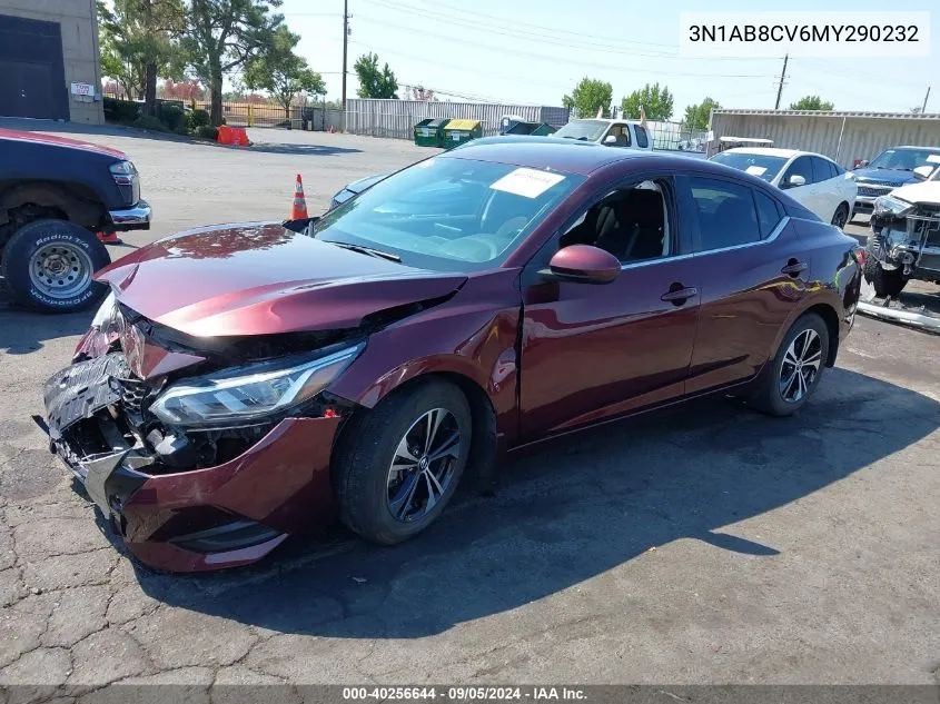 2021 Nissan Sentra Sv Xtronic Cvt VIN: 3N1AB8CV6MY290232 Lot: 40256644