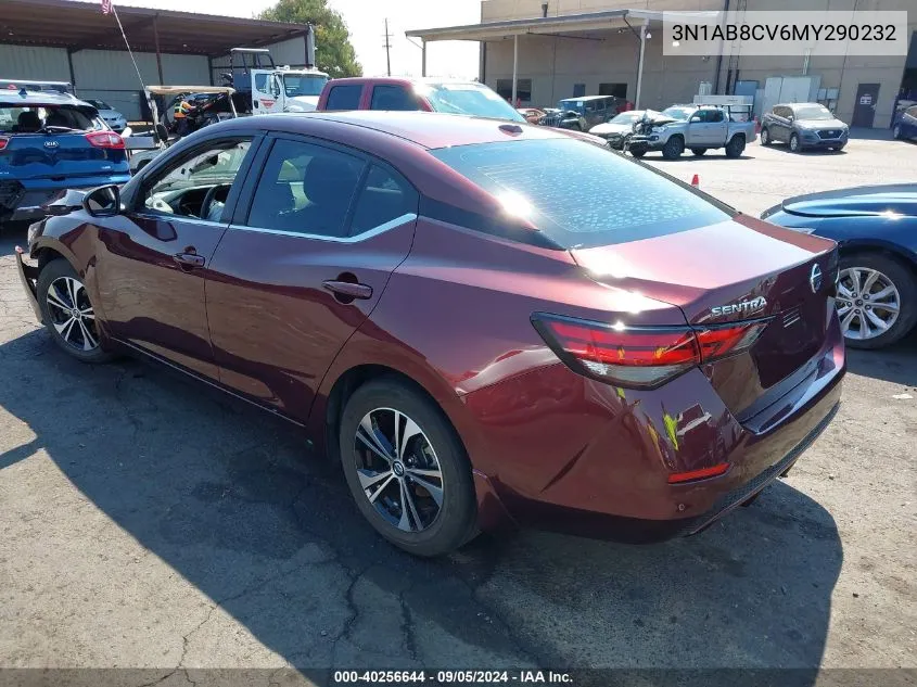 2021 Nissan Sentra Sv Xtronic Cvt VIN: 3N1AB8CV6MY290232 Lot: 40256644