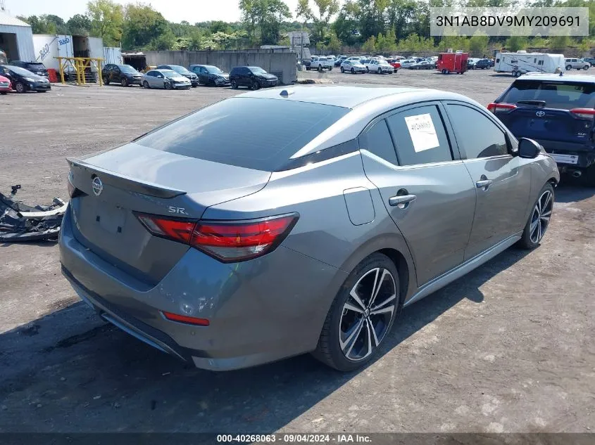 2021 Nissan Sentra Sr Xtronic Cvt VIN: 3N1AB8DV9MY209691 Lot: 40268063