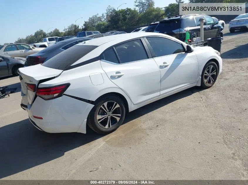 2021 Nissan Sentra Sv VIN: 3N1AB8CV8MY313851 Lot: 40272379