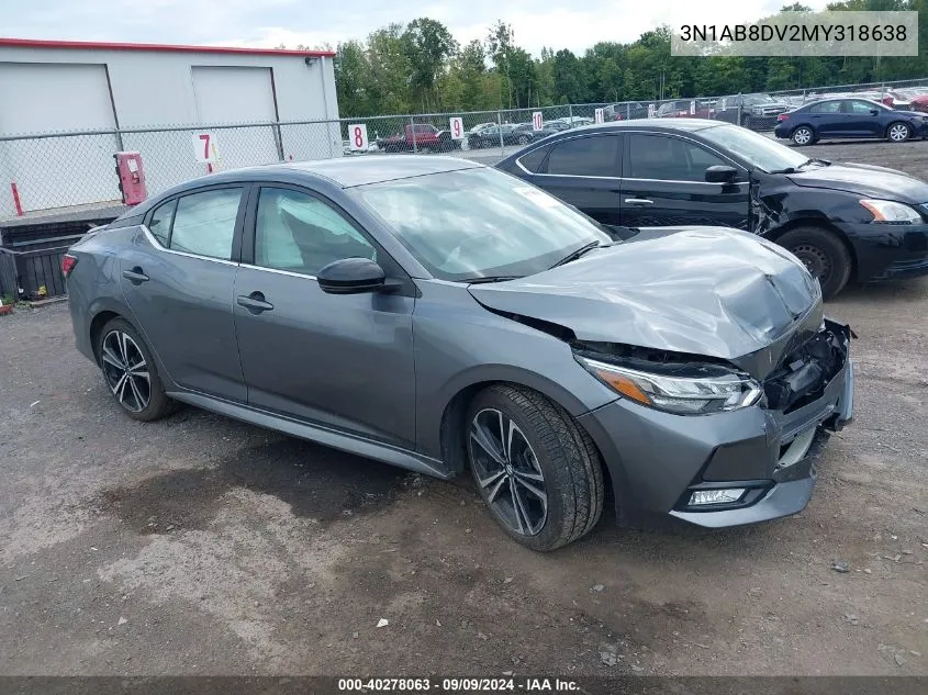 2021 Nissan Sentra Sr Xtronic Cvt VIN: 3N1AB8DV2MY318638 Lot: 40278063