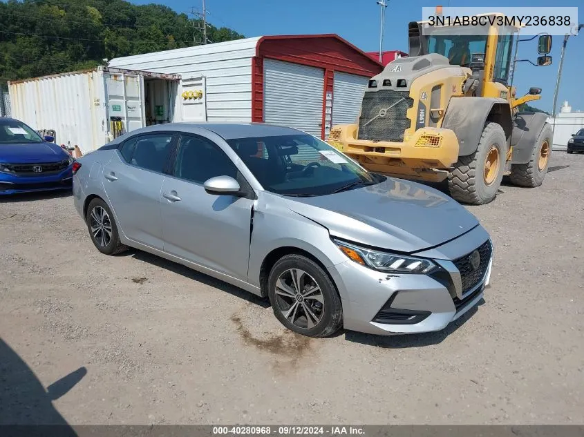 2021 Nissan Sentra Sv Xtronic Cvt VIN: 3N1AB8CV3MY236838 Lot: 40280968