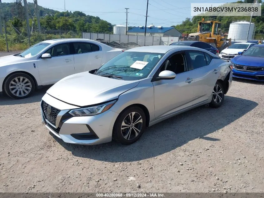 2021 Nissan Sentra Sv Xtronic Cvt VIN: 3N1AB8CV3MY236838 Lot: 40280968