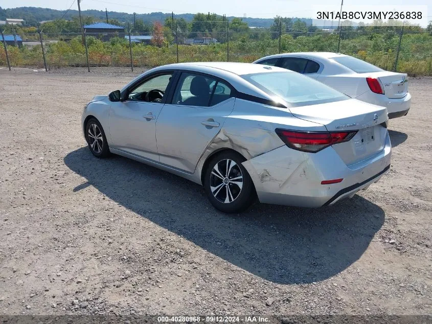 2021 Nissan Sentra Sv Xtronic Cvt VIN: 3N1AB8CV3MY236838 Lot: 40280968