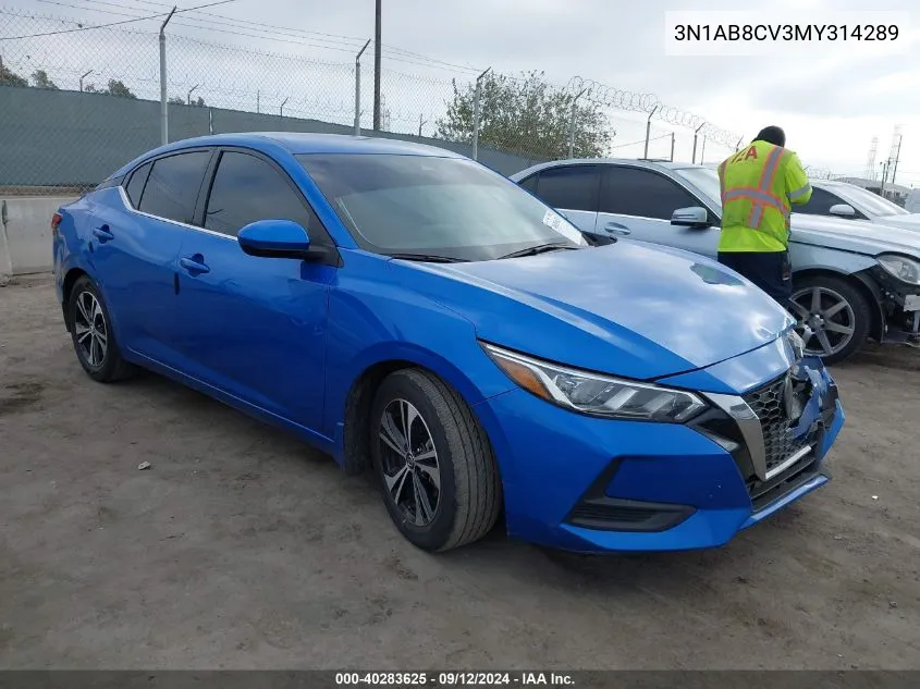 2021 Nissan Sentra Sv VIN: 3N1AB8CV3MY314289 Lot: 40283625