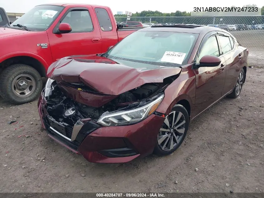 2021 Nissan Sentra Sv VIN: 3N1AB8CV2MY247233 Lot: 40284707