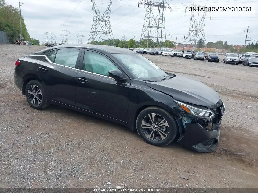 2021 Nissan Sentra Sv Xtronic Cvt VIN: 3N1AB8CV6MY310561 Lot: 40292105