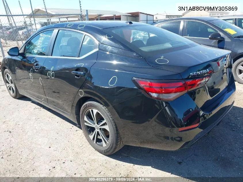 2021 Nissan Sentra Sv Xtronic Cvt VIN: 3N1AB8CV9MY305869 Lot: 40296379