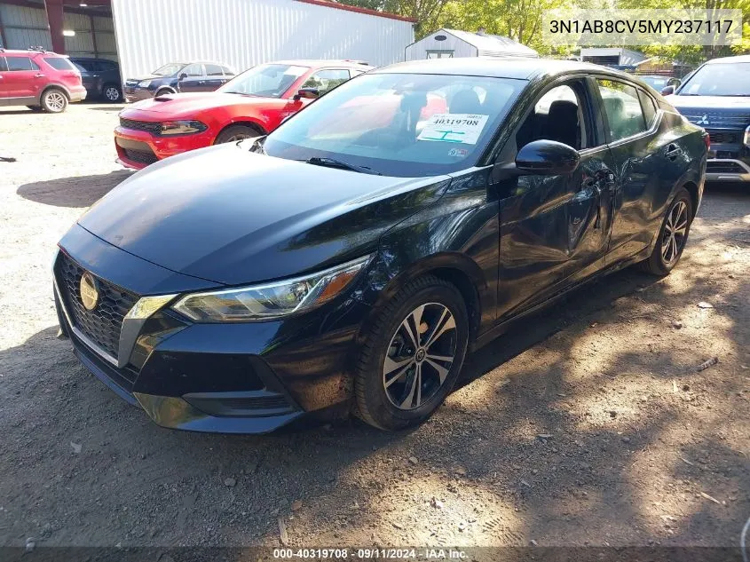 2021 Nissan Sentra Sv VIN: 3N1AB8CV5MY237117 Lot: 40319708