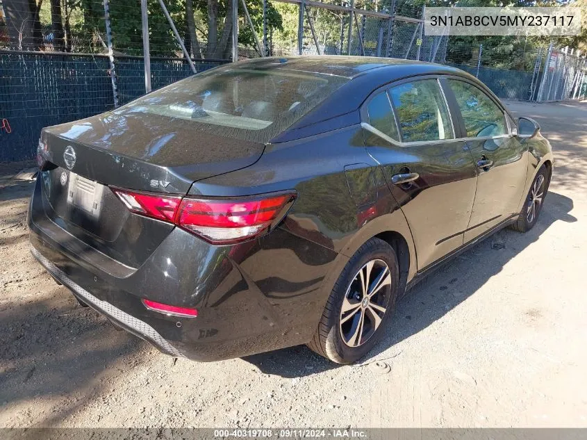 2021 Nissan Sentra Sv VIN: 3N1AB8CV5MY237117 Lot: 40319708