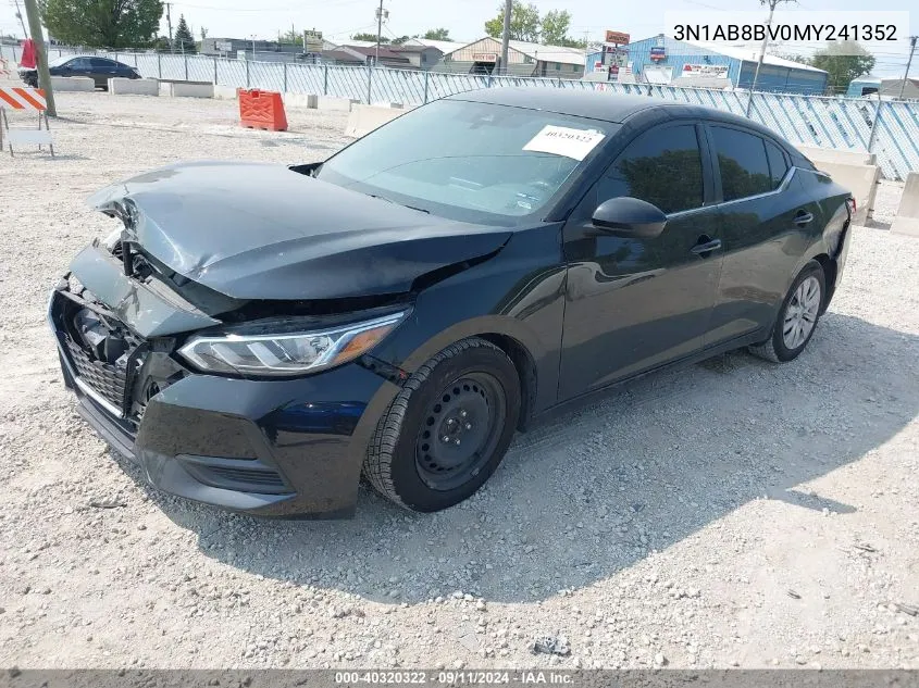 2021 Nissan Sentra S Xtronic Cvt VIN: 3N1AB8BV0MY241352 Lot: 40320322