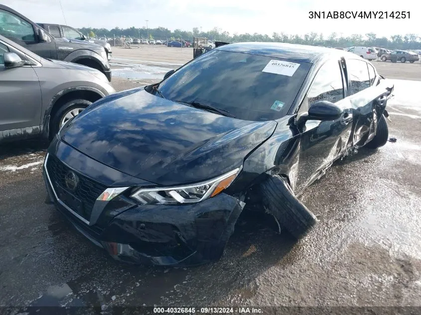 2021 Nissan Sentra Sv Xtronic Cvt VIN: 3N1AB8CV4MY214251 Lot: 40326845