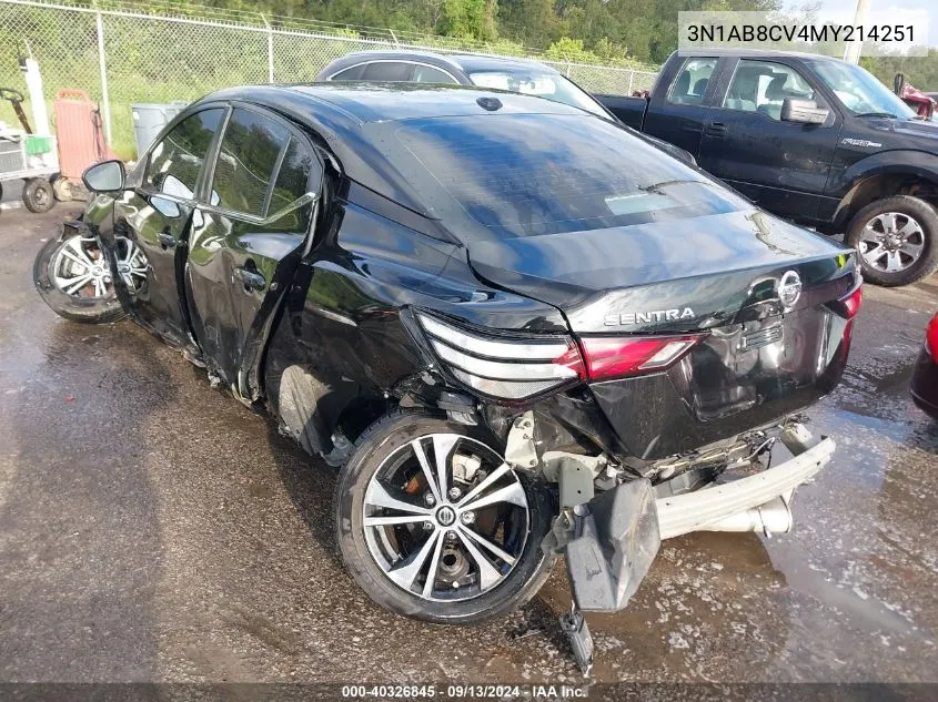 2021 Nissan Sentra Sv Xtronic Cvt VIN: 3N1AB8CV4MY214251 Lot: 40326845