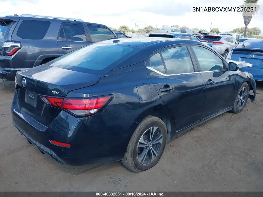 2021 Nissan Sentra Sv Xtronic Cvt VIN: 3N1AB8CVXMY256231 Lot: 40332551