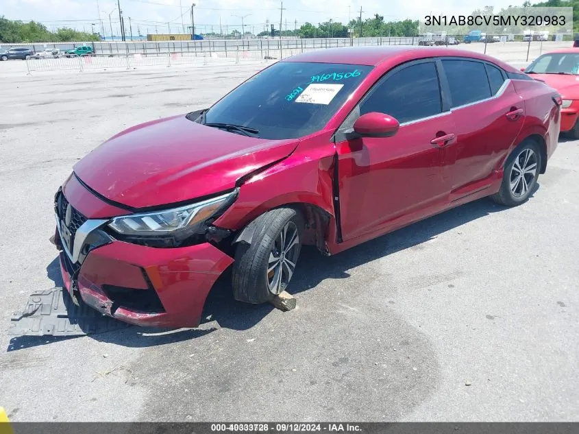 2021 Nissan Sentra Sv Xtronic Cvt VIN: 3N1AB8CV5MY320983 Lot: 40333728