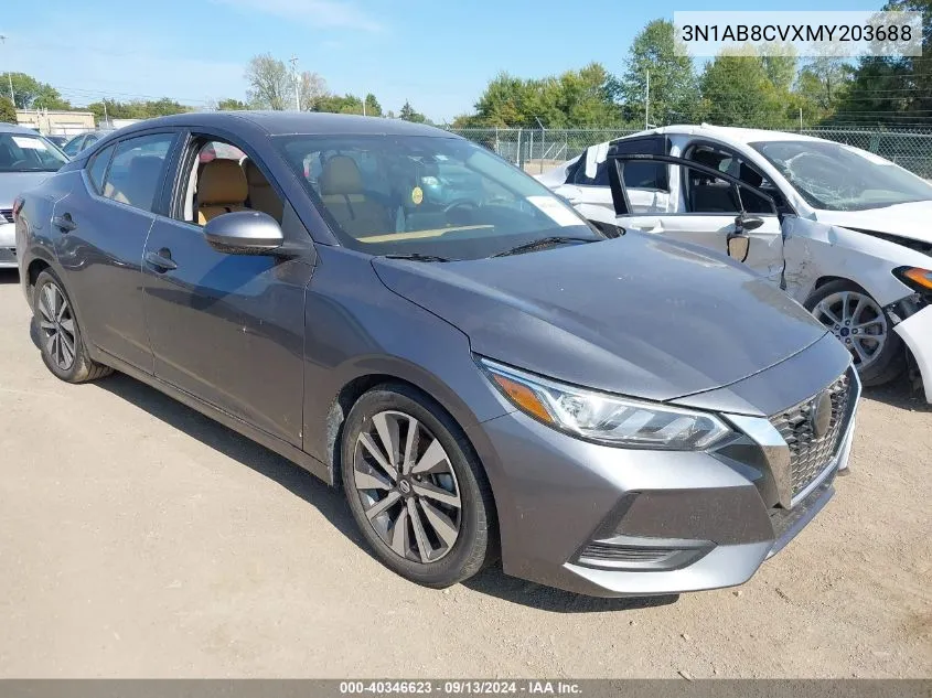 2021 Nissan Sentra Sv Xtronic Cvt VIN: 3N1AB8CVXMY203688 Lot: 40346623