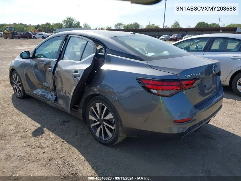 2021 Nissan Sentra Sv Xtronic Cvt VIN: 3N1AB8CVXMY203688 Lot: 40346623