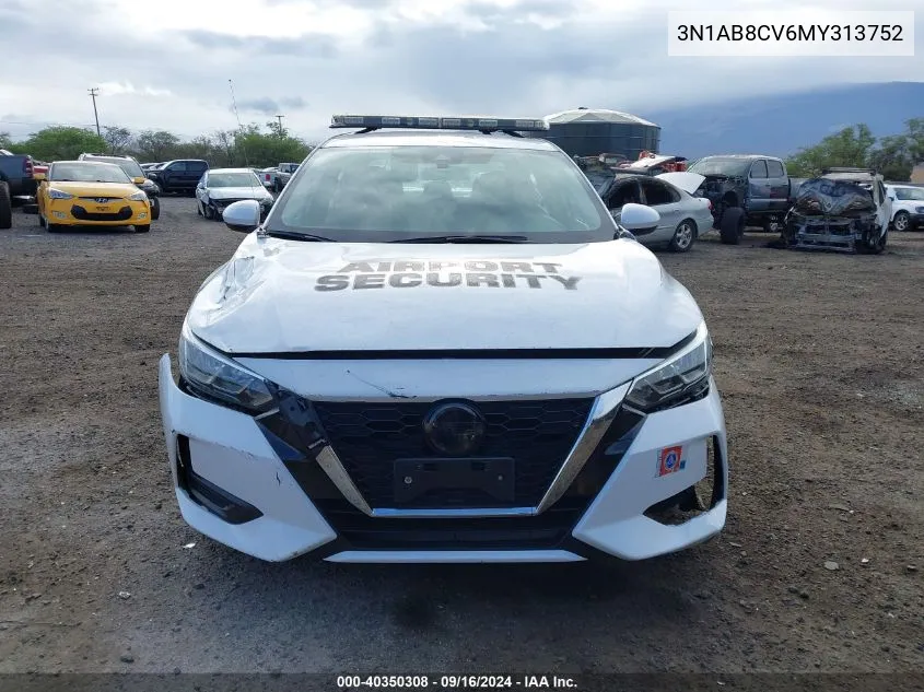 2021 Nissan Sentra Sv Xtronic Cvt VIN: 3N1AB8CV6MY313752 Lot: 40350308