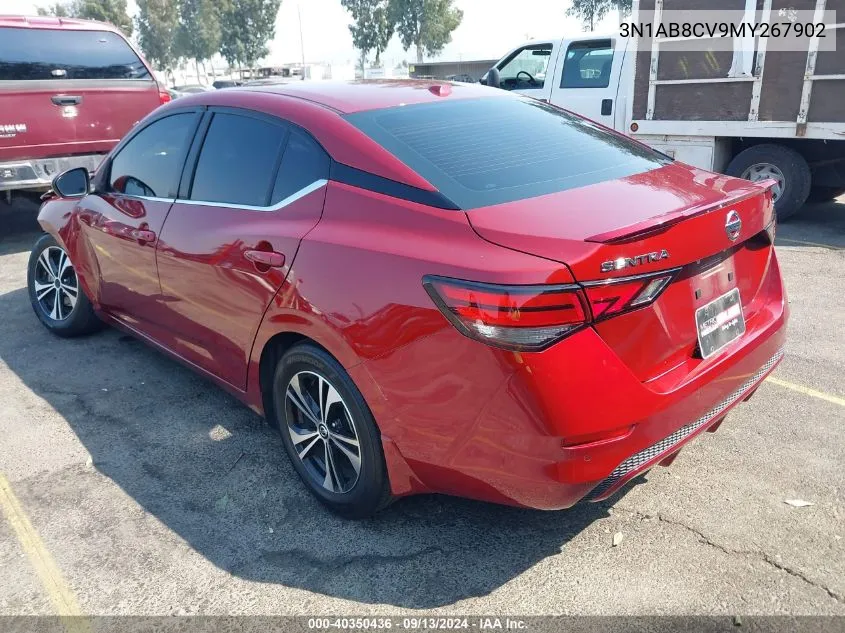 2021 Nissan Sentra Sv Xtronic Cvt VIN: 3N1AB8CV9MY267902 Lot: 40350436