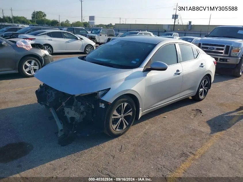 2021 Nissan Sentra Sv VIN: 3N1AB8CV1MY305588 Lot: 40352934