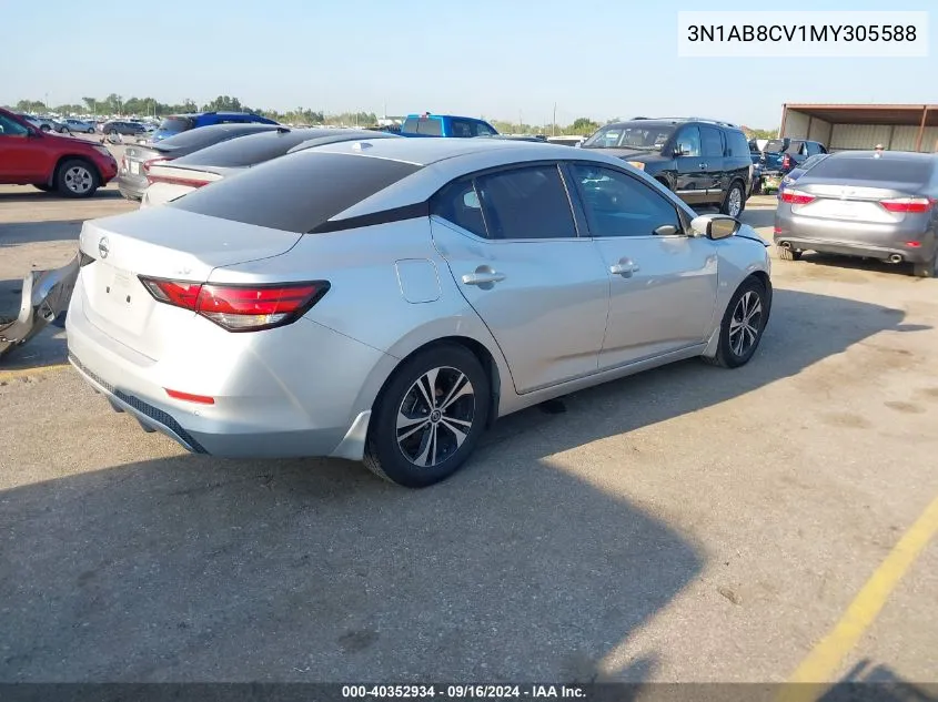 2021 Nissan Sentra Sv VIN: 3N1AB8CV1MY305588 Lot: 40352934