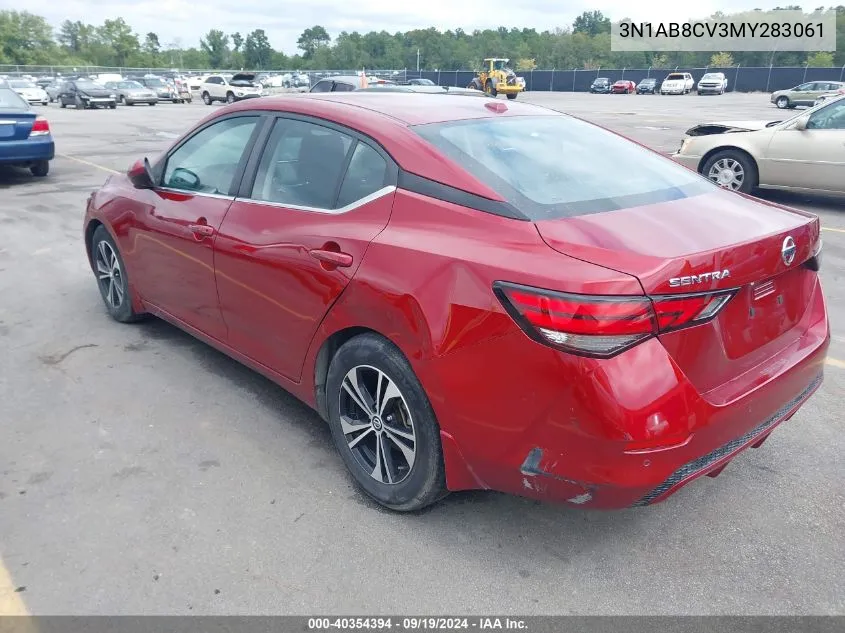 2021 Nissan Sentra Sv Xtronic Cvt VIN: 3N1AB8CV3MY283061 Lot: 40354394