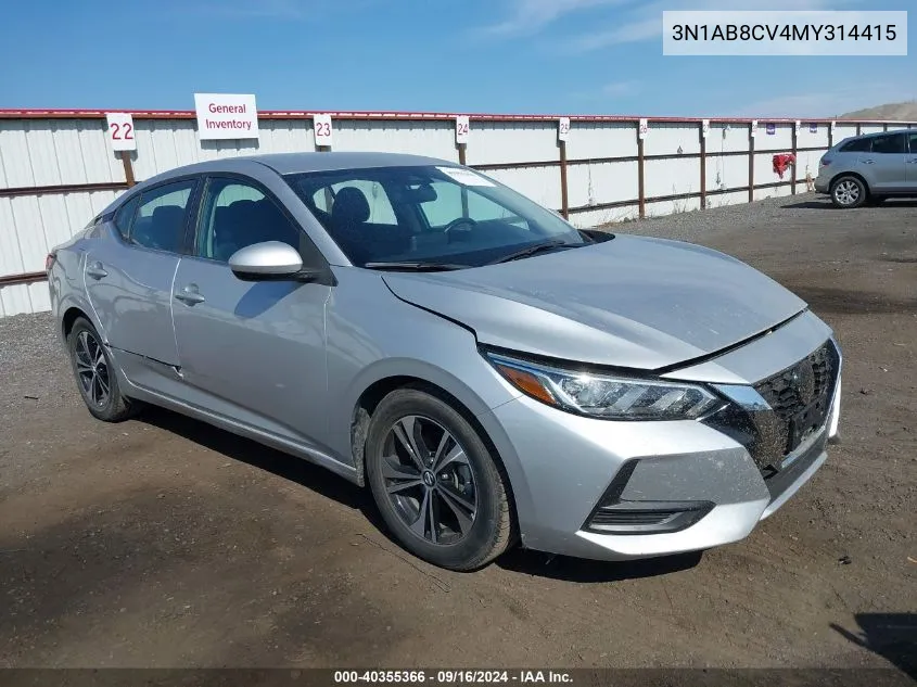 2021 Nissan Sentra Sv Xtronic Cvt VIN: 3N1AB8CV4MY314415 Lot: 40355366