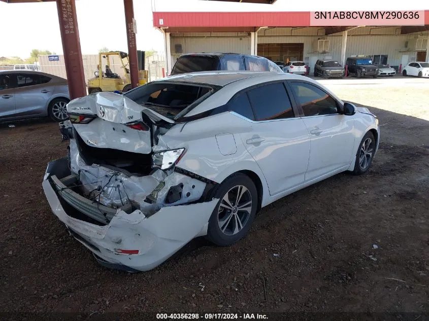 2021 Nissan Sentra Sv Xtronic Cvt VIN: 3N1AB8CV8MY290636 Lot: 40356298