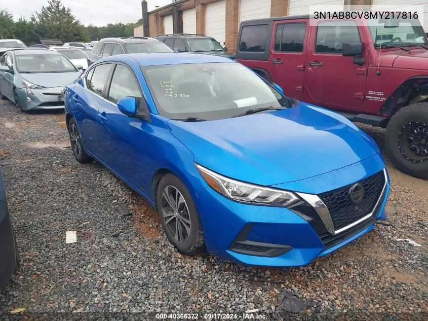 2021 Nissan Sentra Sv Xtronic Cvt VIN: 3N1AB8CV8MY217816 Lot: 40366372