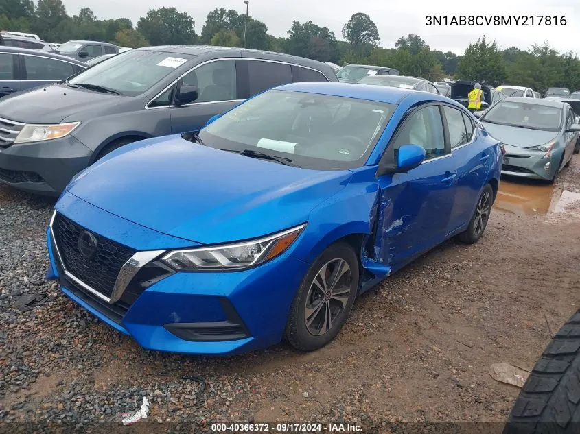 2021 Nissan Sentra Sv Xtronic Cvt VIN: 3N1AB8CV8MY217816 Lot: 40366372