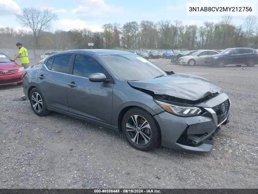 2021 Nissan Sentra Sv Xtronic Cvt VIN: 3N1AB8CV2MY212756 Lot: 40376447