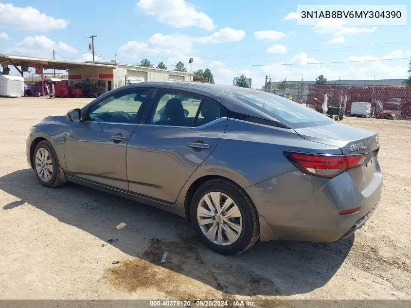 2021 Nissan Sentra S Xtronic Cvt VIN: 3N1AB8BV6MY304390 Lot: 40379120