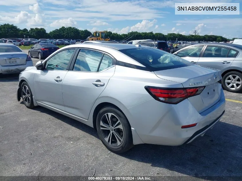 2021 Nissan Sentra Sv Xtronic Cvt VIN: 3N1AB8CV0MY255458 Lot: 40379353