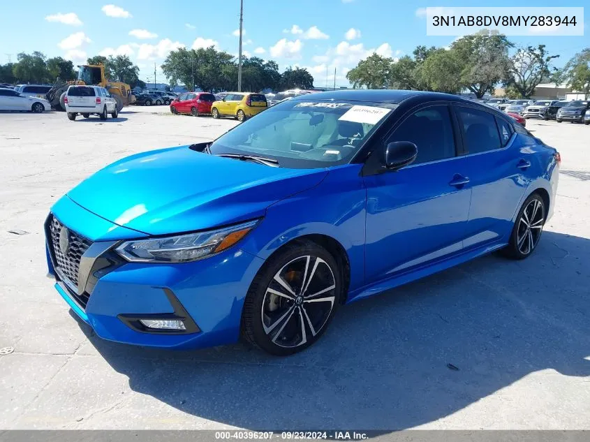 2021 Nissan Sentra Sr Xtronic Cvt VIN: 3N1AB8DV8MY283944 Lot: 40396207