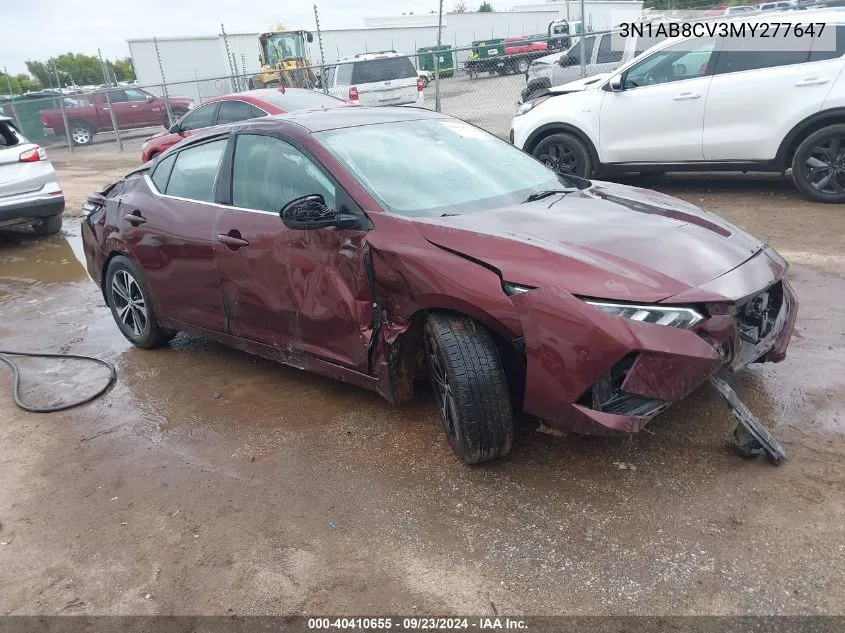 2021 Nissan Sentra Sv Xtronic Cvt VIN: 3N1AB8CV3MY277647 Lot: 40410655