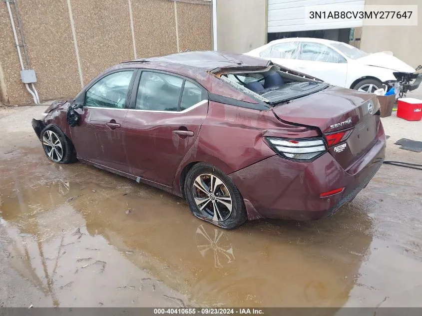 2021 Nissan Sentra Sv Xtronic Cvt VIN: 3N1AB8CV3MY277647 Lot: 40410655