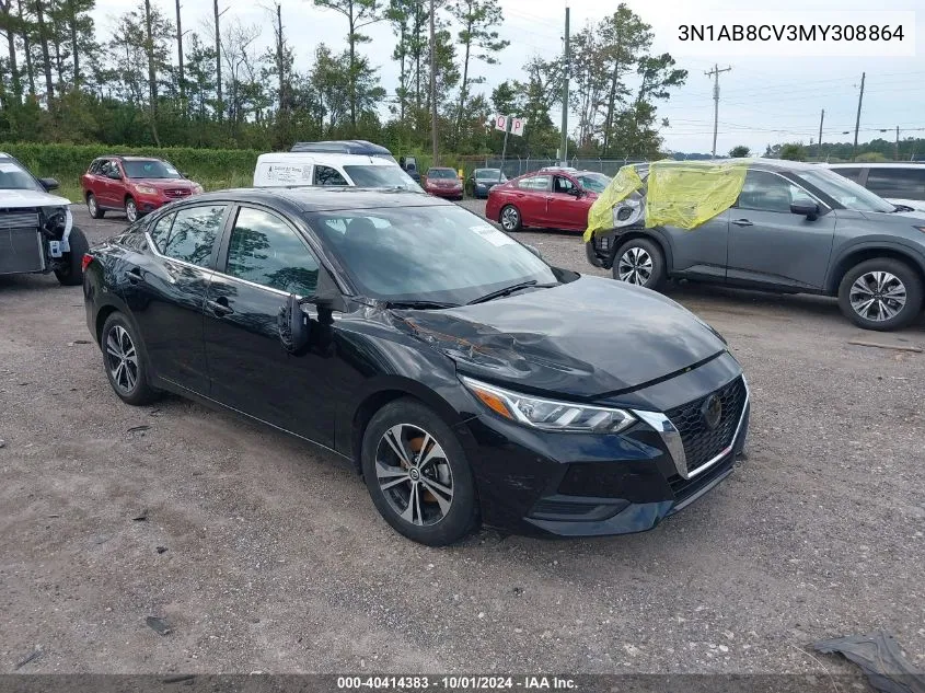 2021 Nissan Sentra Sv Xtronic Cvt VIN: 3N1AB8CV3MY308864 Lot: 40414383